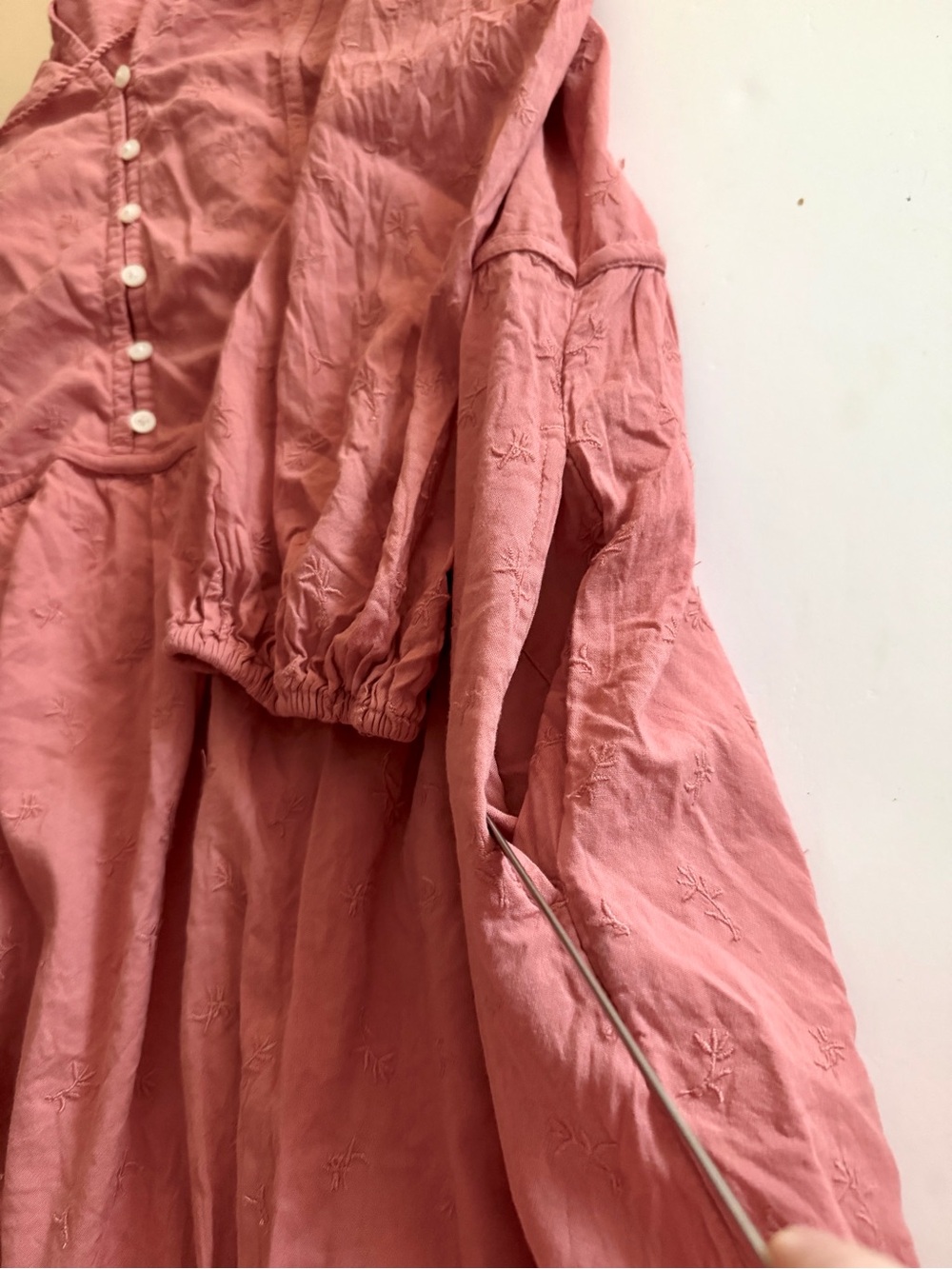Old Navy Terra Cotta Midi Dress Size Medium Tie-Neck Tiered Floral Prairie Boho - Picture 8 of 15